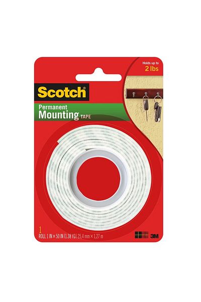 rexa Scotch Permanent Heavy Duty Mounting Roll 1" x 50" – Strong Double-Sided Adhesive