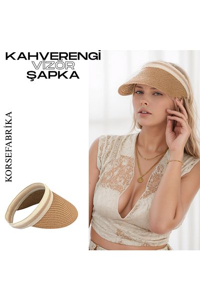 korsefabrika trend mood store Stylish and Functional Straw Beach and Casual Hat with Wide Brim Sun Visor