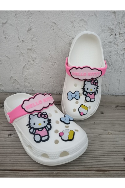 Huzurlu Adımlar Hello Kity White Children's Slippers