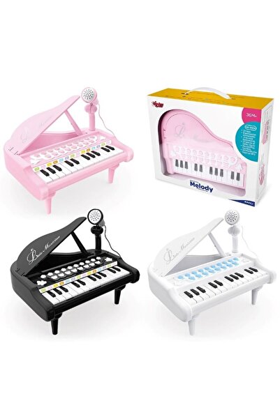 AMALFİ Mikrofonlu 24 Tuşlu Piyano MP3 (Pembe,Siyah,Beyaz) Kız Erkek Çocuk Oyu...