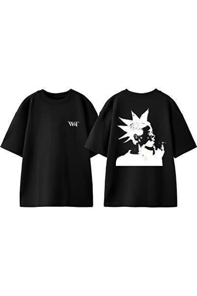 THEWERT Tricou oversize negru din bumbac cu imprimeu pe spate Lil Peep Lyrics...