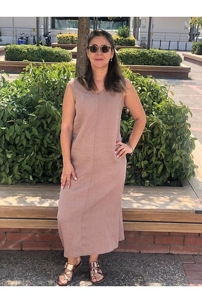 BAKTAGÖR Back Cross Linen Dress