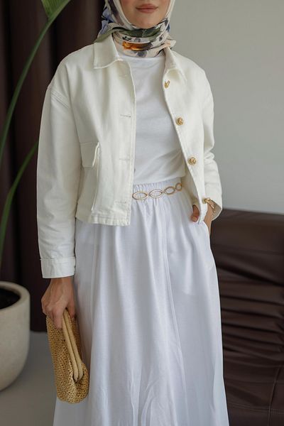 MOONSC Double Pocket Skirt with Elastic Waist