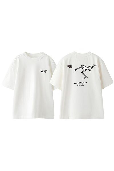 THEWERT Emotional Cartoons 7 Design Back Printed Cotton White Oversize T-Shirt