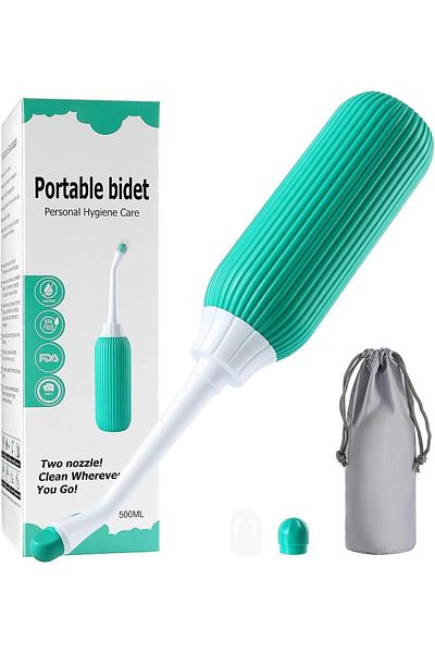 Duravel Multi-Purpose Water Bottle, Portable Bidet with Retractable Nozzle (Green, 500ml)