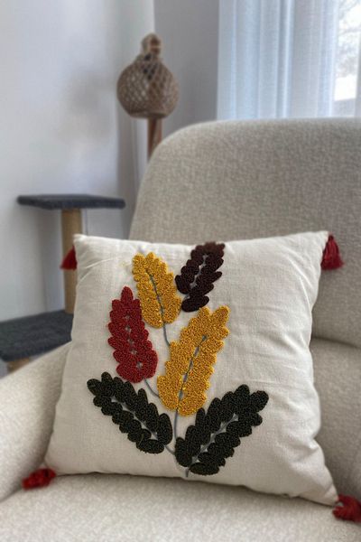 Canestar Punch Embroidered Decorative Stylish Design - Pillow Case Punch (Panç) Throw Pillow Case