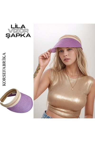 korsefabrika trend mood store Stylish and Functional Straw Beach and Casual Hat with Wide Brim Sun Visor
