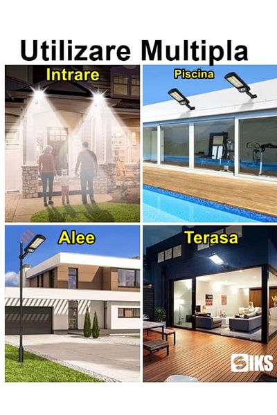 Expres Lampa Solara De Exterior, Cu Panou Solar, Pentru Gradina, Alee, Intrare Casa
