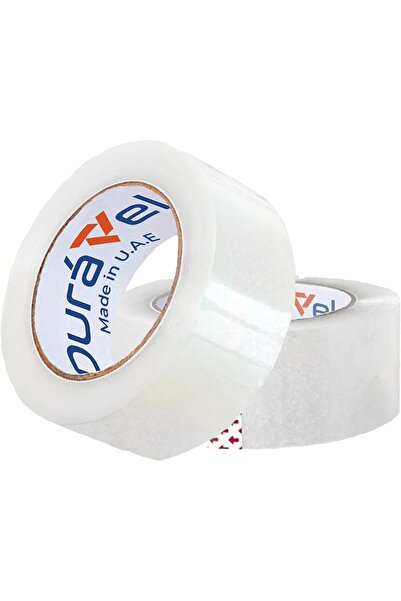 Duravel شريط شفاف - قطعتان - شريط تغليف شديد التحمل - 2 بوصة × 50 ياردة