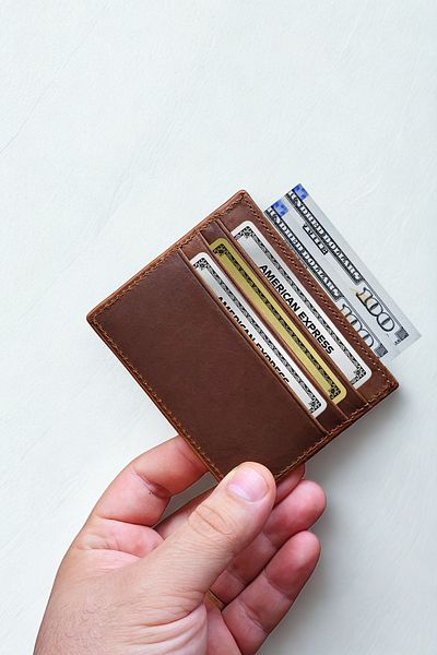 VANİLLA COLLECTİON Tan Genuine Crazy Leather Unisex Credit Card Holder Ultra-Thin Minimal Design Silky Texture