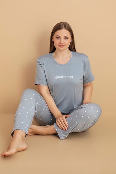 Fulla Moda Good Things Printed Plus Size Pajama Set