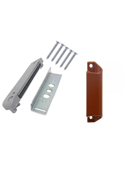 SOLIDON Kit sistem de închidere magnetică cu mâner tip scoică din stejar pentru ușă de balcon