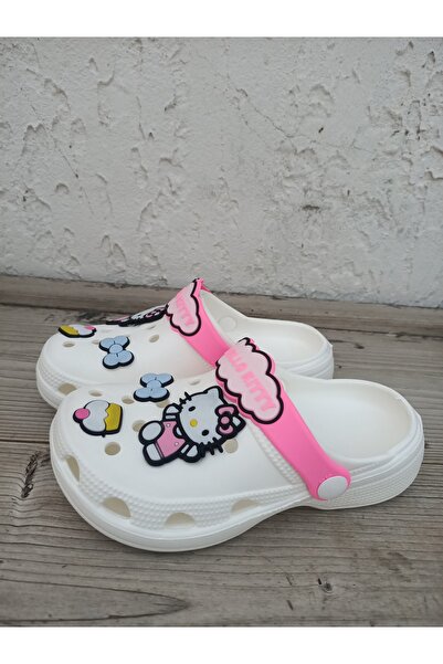 Huzurlu Adımlar Hello Kity White Children's Slippers