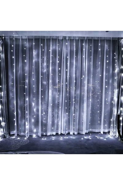 Teo Instalatie Craciun, Tip Perdea, IP44, 6 m x 2 m, 720 LED-uri, Alb rece, cu flash, Transformator cu t