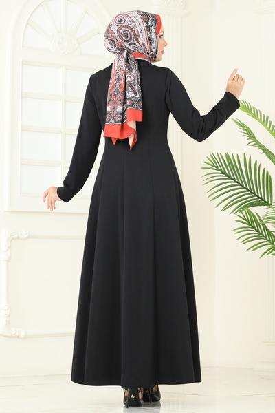ModaMerve Bolero Detay Dabıl Ferace 2698SL432-MS Siyah
