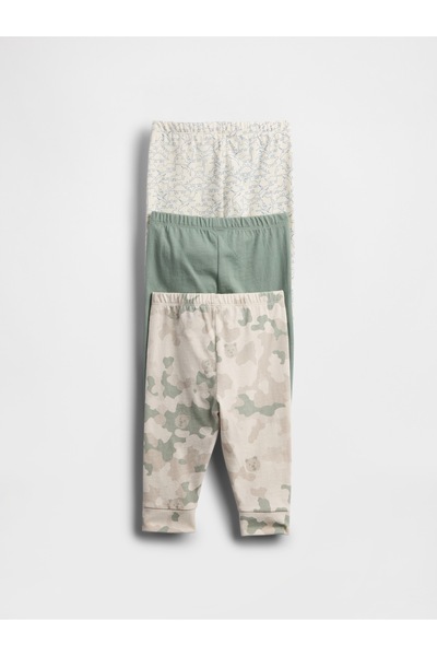GAP Bebek Yeşil First Favorites Organik Pamuklu Pull-On Pantolon (3’lü)