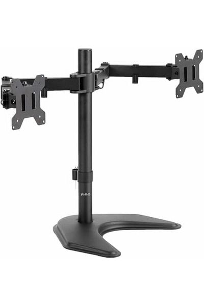 Shopi NEW STAND-V002F Dual LED LCD Monitor Free-Standing Desk Stand for 2 Screens up to 27 Inch Heavy-Duty
