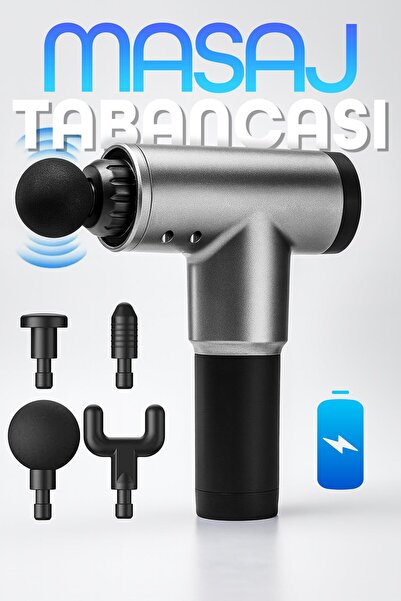 Telvesse 6 Kademeli Masaj Tabancası Sporcu Masaj Aleti 4 Başlıklı Titreşimli ...