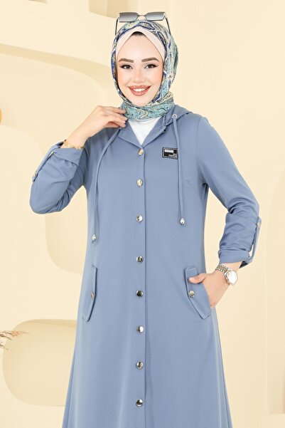 ModaMerve Arma Detay Tesettür Takım 2673SL432-MS Bebe Mavisi