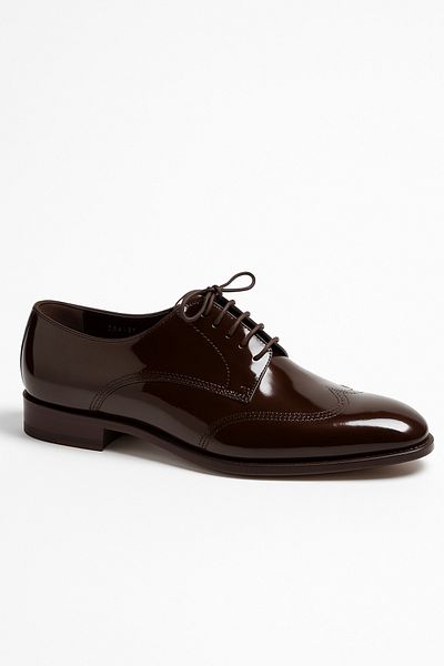 Deriderim Brown Patent Leather Classic Shoes