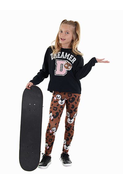 Denokids Leopard Girl's T-Shirt Leggings Set