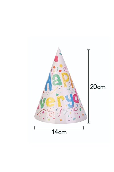 HAPPY EVERYDAY Set de 6 pălării de petrecere Happy Everyday, Flippy, 20 x 14 cm, multicolore