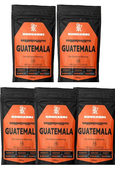 Bongardi Coffee Guatemala Local Single Orjin Coffee Set 5X200G (Coffee or Milled Can Be Selected)