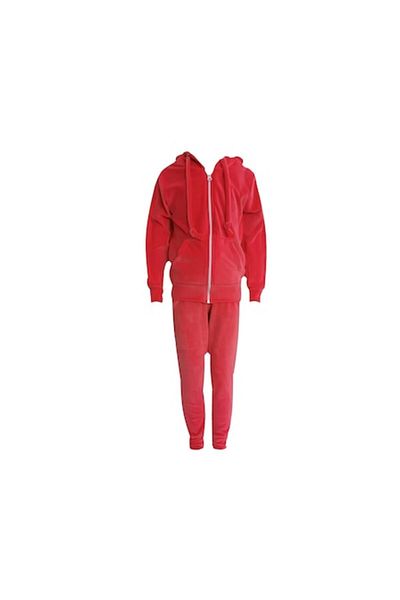 L-line fashion Set de catifea pentru copii, două piese, roșu coral, 110-116 cm, 5-6 ani
