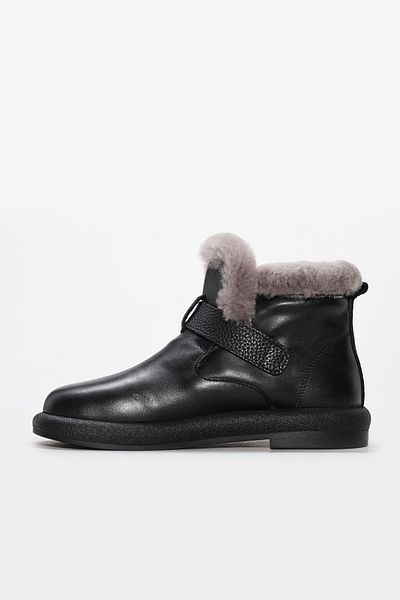 FAST STEP Genuine Leather & Fur Women's Classic Boots 710Kza2000