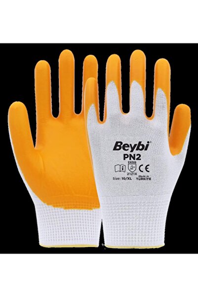 Beybi Pn2 Polyester Knitted Nitrile Gloves (Economic) 12 Pieces