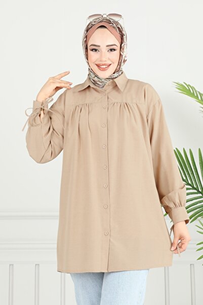 ModaMerve Manşeti Bağcıklı Tunik 4101PM271-MS Vizyon