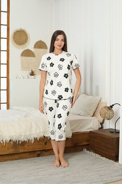 PİJART Daisy Patterned Lycra Camisole Women's Pajama Set