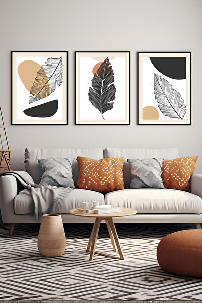 AR AJANS KANVAS TABLO Povestea frunzelor Set decorativ fără rame de 3 tablour...