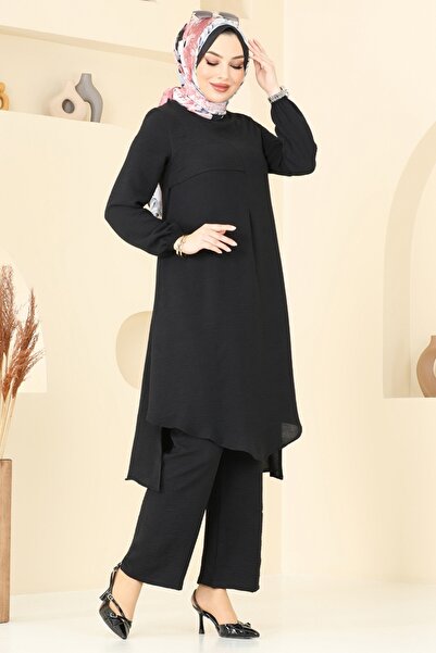 ModaMerve Manşeti Lastikli Aerobin Takım 4013MH427-MS Siyah