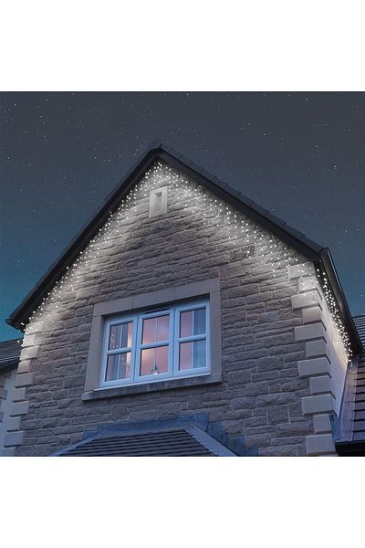 Teo Sectiune Instalatie de Craciun, , Tip Turturi, 5 m, 143 LED-uri, cu Flash, Fir Negru, Lumina Alb R