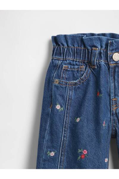 GAP Kız Bebek Çiçek Desenli Çiçekli Horseshoe Jean Pantolon