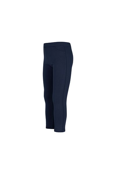 LOVETTI Light Navy Blue Girl's Decorative Pocketed Plush Extra Thick Winter Leggings