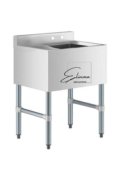 Elinoxa 720-015 Endüstriyel Paslanmaz Çelik Tek Hazneli Evye, Sol Tahliye Tezgahlı
