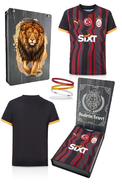 Galatasaray Original Licensed 2024/25 Alternate Black Fan Jersey Sports Wristband Set