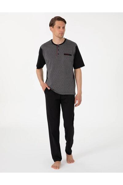 Pierre Cardin Erkek Kısa Kol 3'lü Şortlu Jakarlı Pijama Takım Kutulu Damat Çeyiz Set