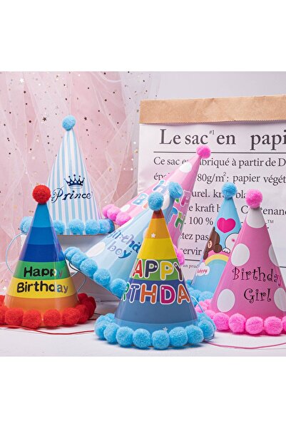 Flippy Set 6 Coifuri Birthday Boy Flippy, Party Themed, Blue Polka Dot Design