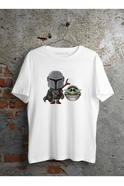 venüsdijital تي شيرت بيبي يودا ماندو شخصية ماندالوريان بيبي يودا ستار وورز مط...
