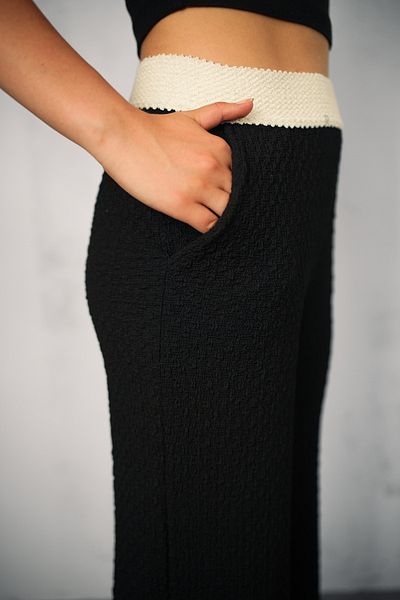 winmoda Gofre Single Bottom Pants - Summer Waist Garnished Gofre Pants