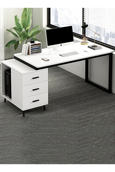 Raffine Modern Length Retractable Design Home Office Desk Multifunction Table Built in CPU Storage Rack