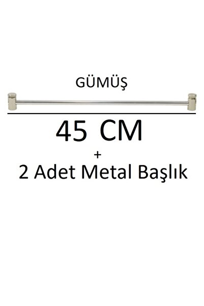 VENTİ PERDE GÜMÜŞ GRİ METAL BRİZ ÇUBUĞU 1 ADET + BAŞLIKLARI