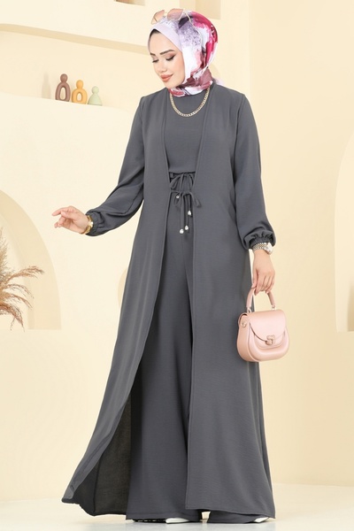 ModaMerve Yelekli Aerobin Tulum 2706SL432-MS Antrasit