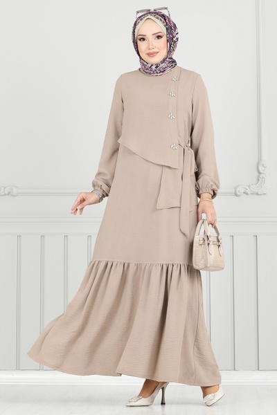 ModaMerve Stone Front Hijab Dress 2680Sl432-Ms Vision