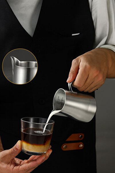 Chavin Çelik 350 ml Kahve Süt Köpürtme Potu Sütlük Pitcher mt190
