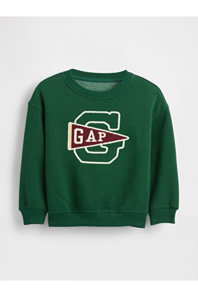 GAP Erkek Bebek Yeşil VintageSoft Varsity Logo Sweatshirt