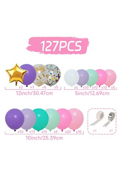 Flippy Happy Birthday Balloon Arch Set - Latex, Mix of 127 Colored Balloons